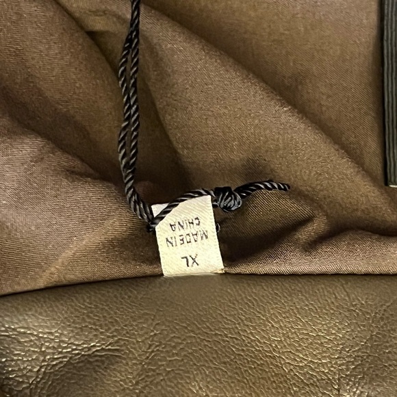 7 for all mankind faux leather tie waist blazer col. Deep lichen size XL - Picture 7 of 10